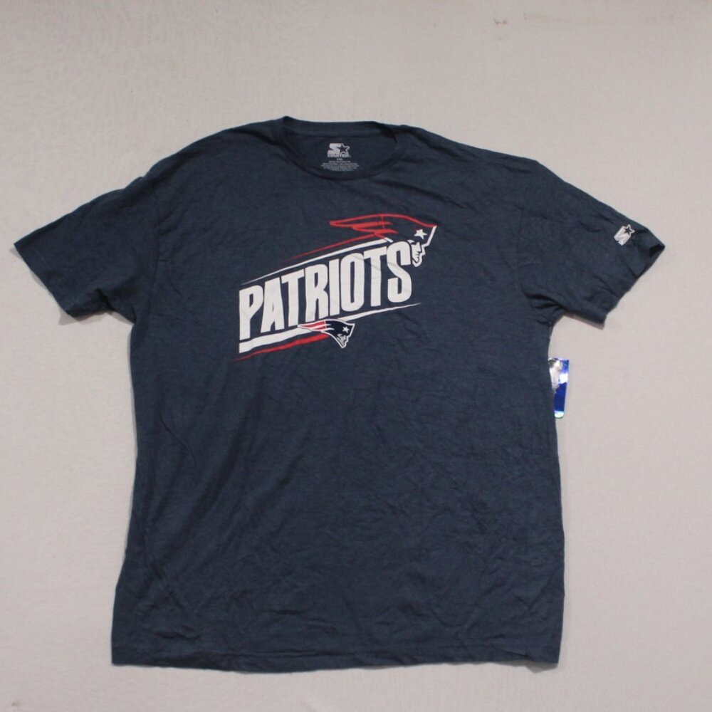 Starter Men Blue Tee Shirt New England Patriots Size XXL